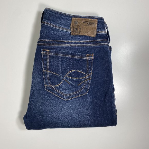 Silver Women Jeans Suki 17 Bootcut Dark Wash Blue Size 28x32 - Picture 1 of 15
